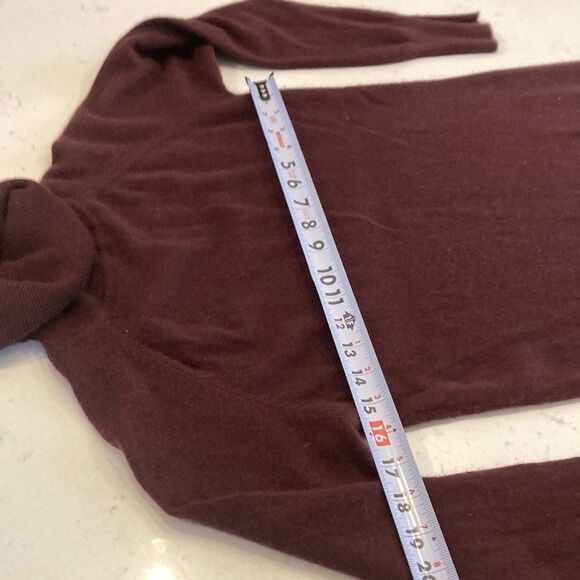 Quince Mongolian Cashmere Kitten Soft Ox Blood Burgundy Turtleneck Dress Small - Picture 7 of 8
